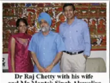 Dr. Raj Chetty with his wife and Mr. Montek Singh Ahluwalia