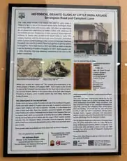 Information board at Little India Arcade
