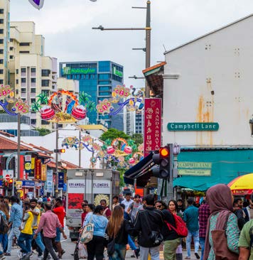 Campbell Lane decorated for festival