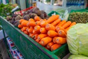 Vegetables displayed in the shops