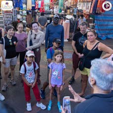 Tourists enjoying different activities