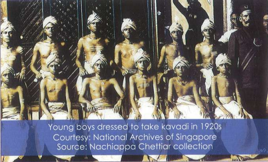 Young boys dressed to take kavadi in 1920s