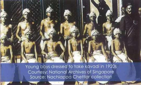Young boys dressed to take kavadi in 1920s