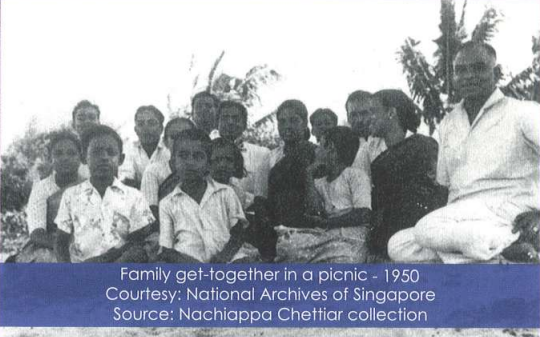 Nagarathar family get-together picnic, Singapore 1950