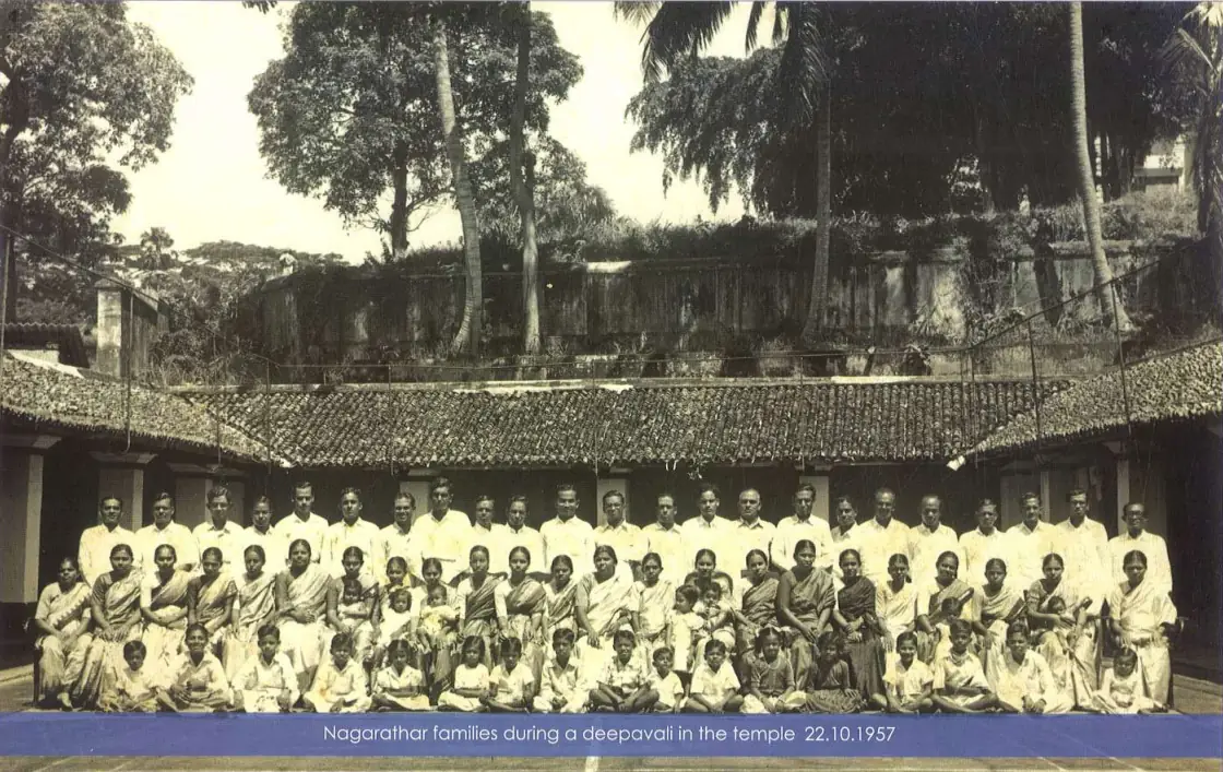 Nagarathar families during a temple procession, Singapore 1933