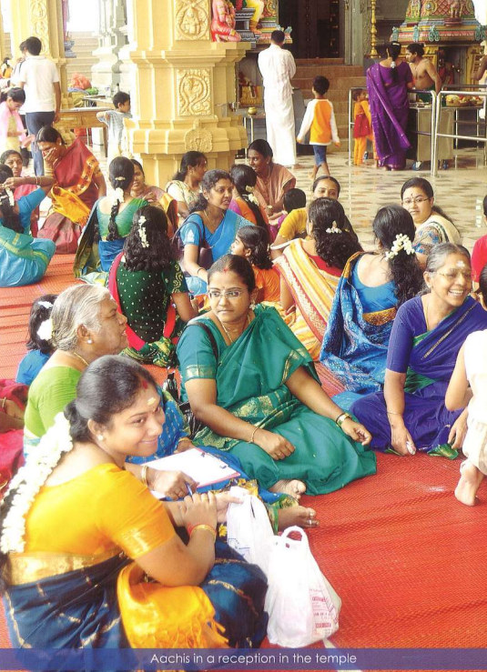 Nagarathar women at Sri Thendayuthapani Temple, Singapore