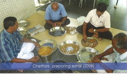 Chettiars preparing ezhai for Pillayar Nonbu festival, Singapore 2009
