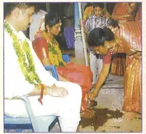Nagarathar Wedding - Kappukazhatri Toe Ring Ceremony